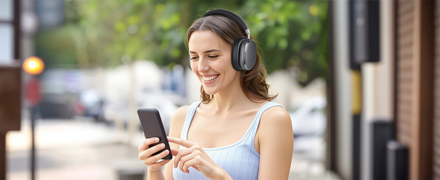 Навушники бездротові Bluetooth 6.0 NC95 з активним шумозаглушенням, регульованим колесом, 120+ годин роботи, персоналізація EQ через додаток, сірий