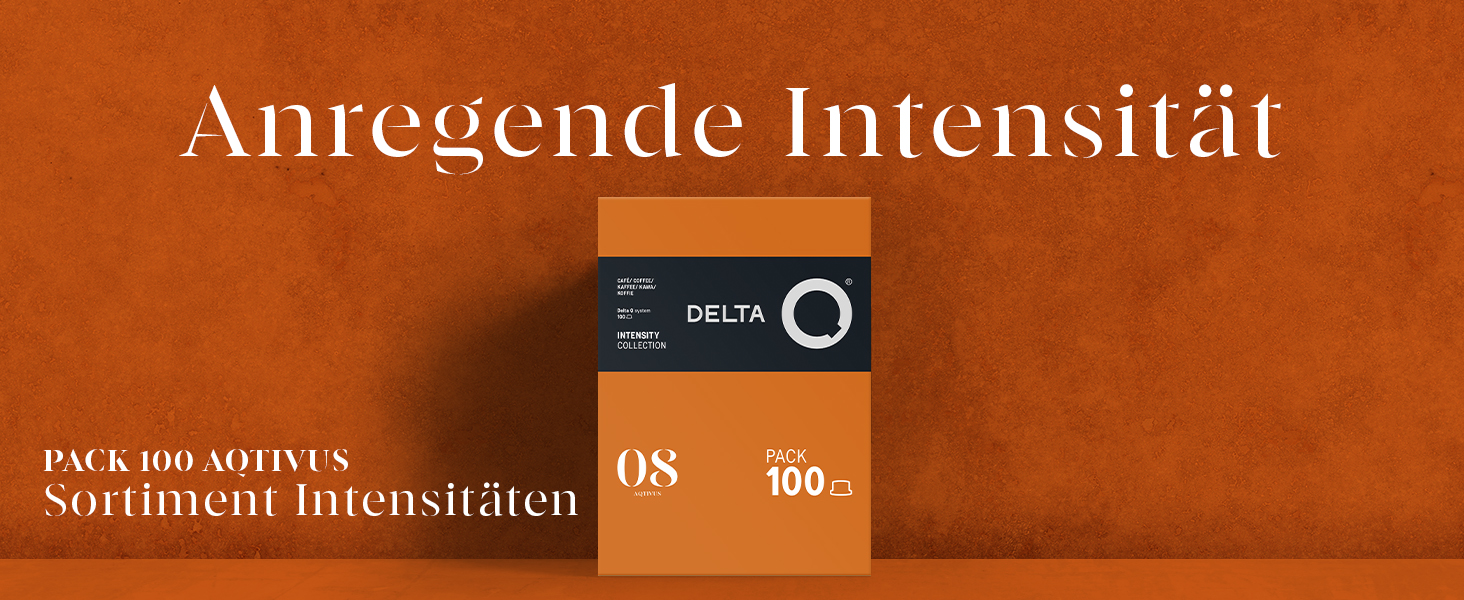 Кавові капсули Delta Q AQtivus, мелена кава для кавомашин Delta Q, інтенсивність 8, смак з нотками горіхів та фруктів, 100 капсул