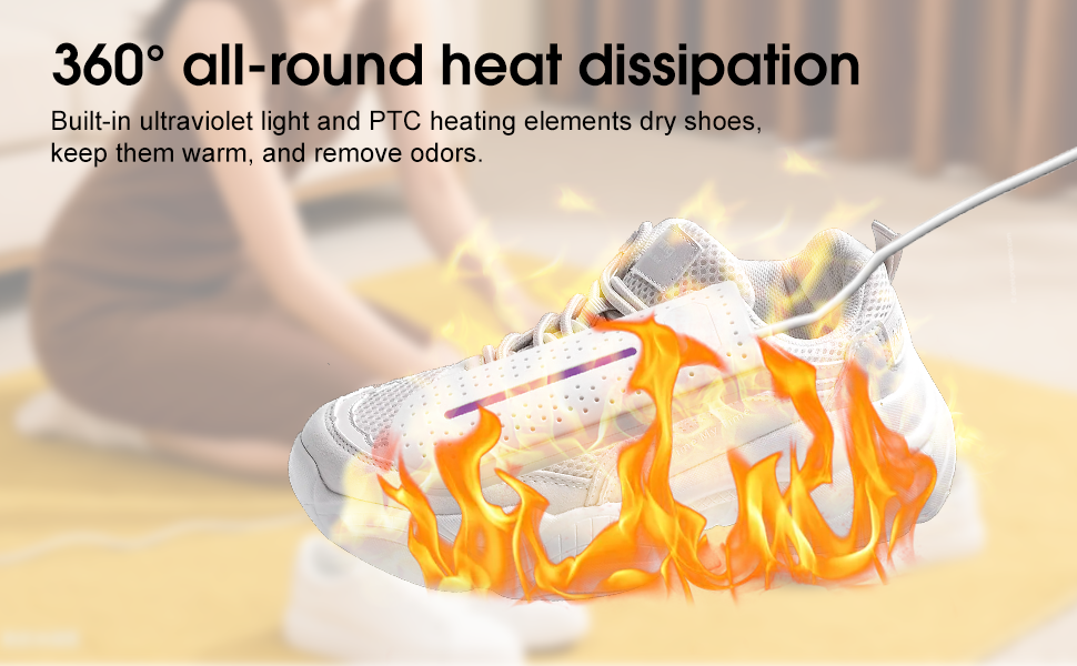 Електричний сушильник для взуття, портативний, 360° сушіння, антибактеріальний, для черевиків, рукавичок, шкарпеток