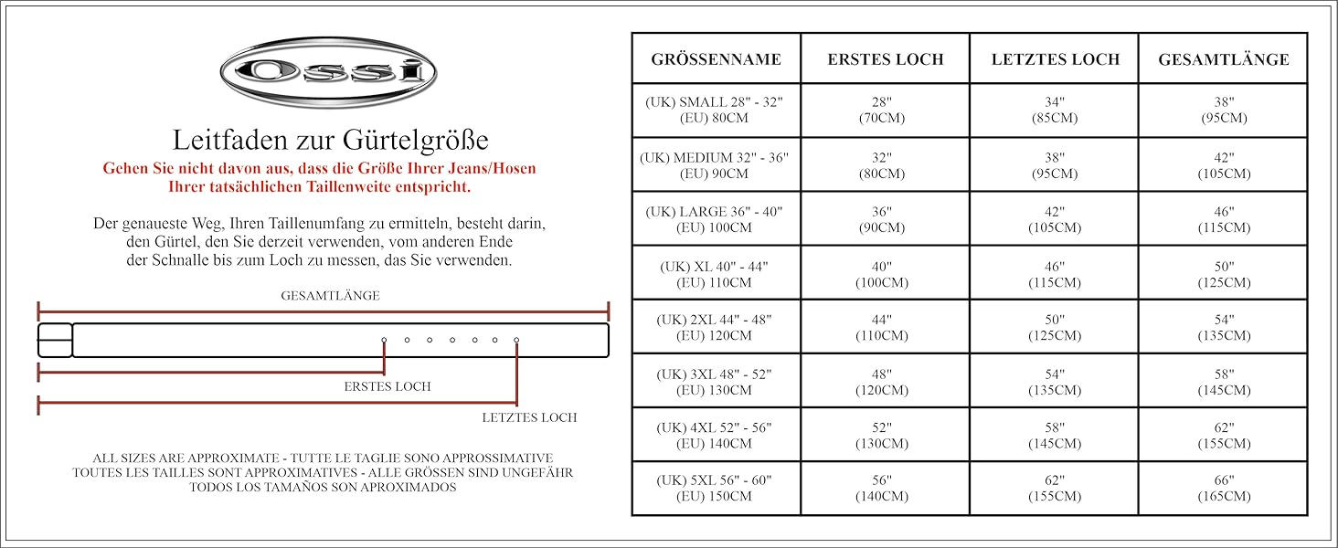 Чоловічий шкіряний ремінь Ossi, 38 мм, чорний, 130 см (загальна довжина 145 см)