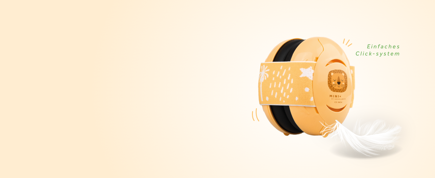 Дитячі шумопоглинаючі навушники-захисники Schallwerk® Mini+ (Lion Honey) — преміум захист слуху для немовлят та дітей
