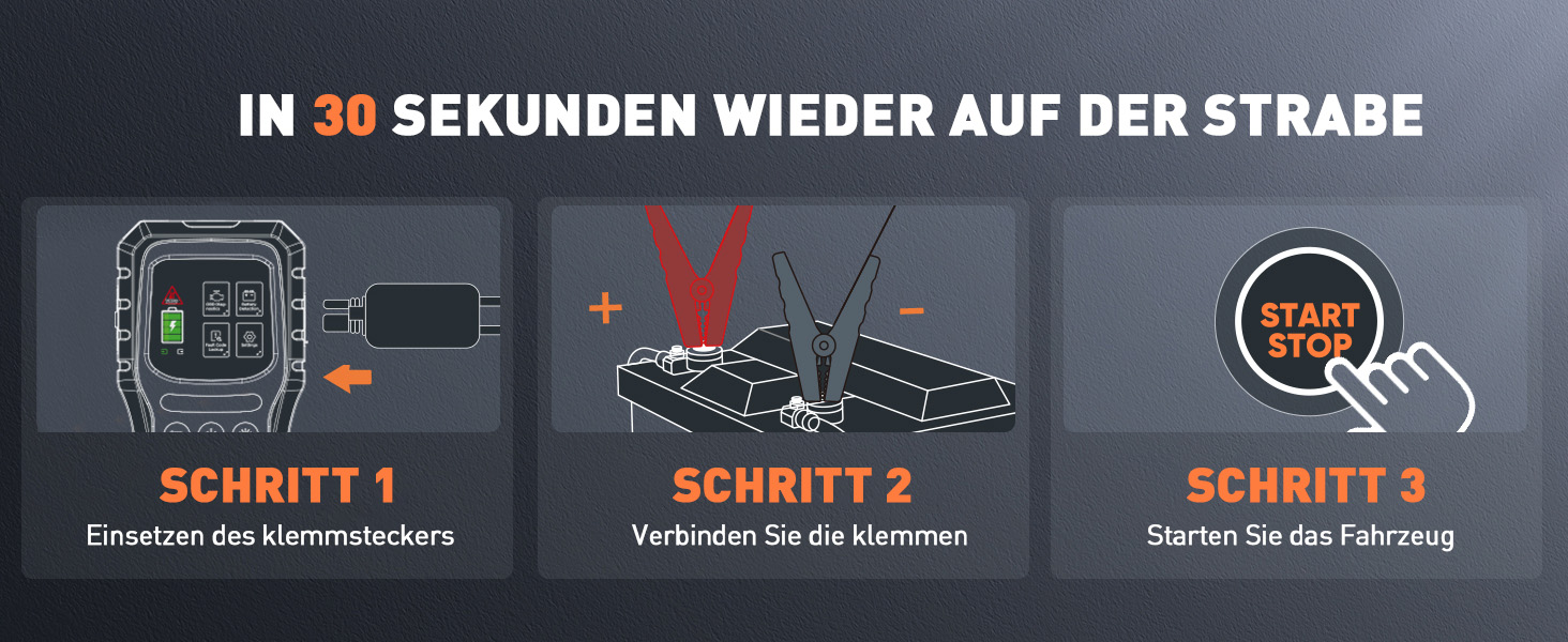 Портативний пусковий пристрій TREKURE 6000A з OBD2 діагностикою та тестом акумулятора, 12V, для бензинових та дизельних авто до 10л, з LED-ліхтариком та вогнезахистом V0