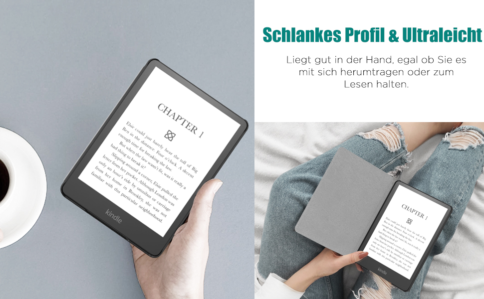 Чохол MoKo для Kindle Paperwhite 11 (2021) 6.8 дюйма, з функцією авто-сплячки, з міцного кожзаму, Signature Edition, Магнолія (чорний та білий)