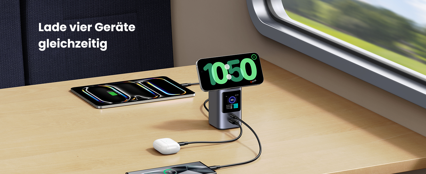 Power Bank UGREEN Nexode 20000mAh 145W з Qi2, 15W бездротовою зарядкою та TFT дисплеєм, сумісний з iPhone 16/15, MacBook