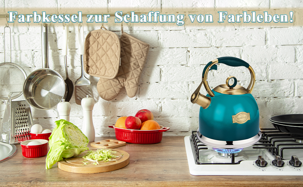 Чайник-свисток 3L з нержавіючої сталі, з термостійкою ручкою, для індукційних плит, чорний