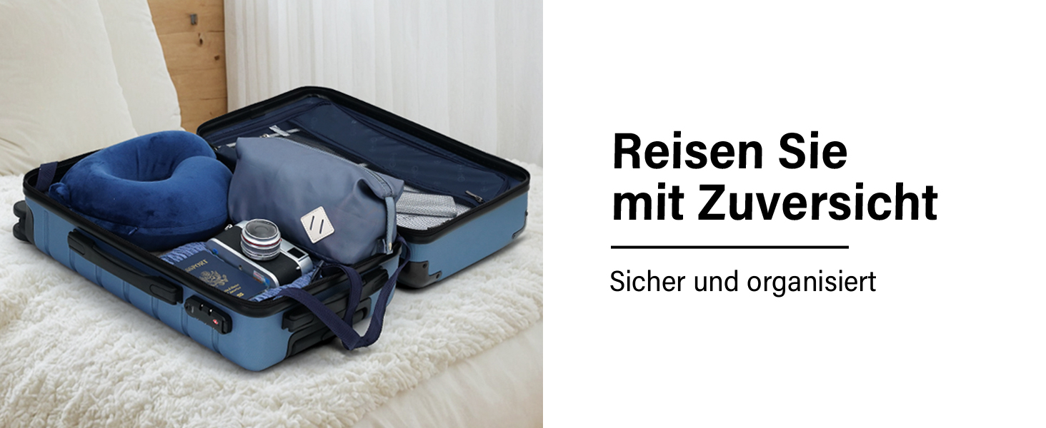 Набір валіз COOLIFE 3 в 1: Жовто-чорний дорожній набір з TSA-замком та телескопічним ручками | Rollkoffer