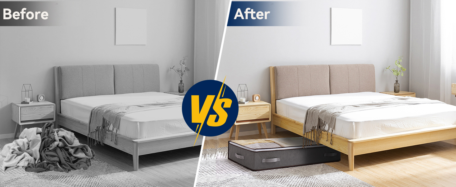 Комод під ліжко Boic, 2 шт., 60 л, для зберігання постільної білизни та одягу, з кришкою, складний, велика коробка для зберігання