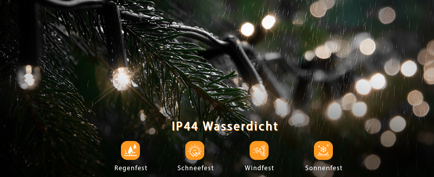 Гірлянда світлодіодна для прикраси саду, дому, на Різдво, 30м, 230 LED, тепле біле світло, 8 режимів, з пультом, вологостійка