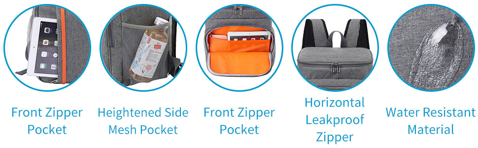 Рюкзак-холодильник HEQUN 23L: Ізольований рюкзак для пікніків, пляжу, подорожей та роботи. Сірий колір.