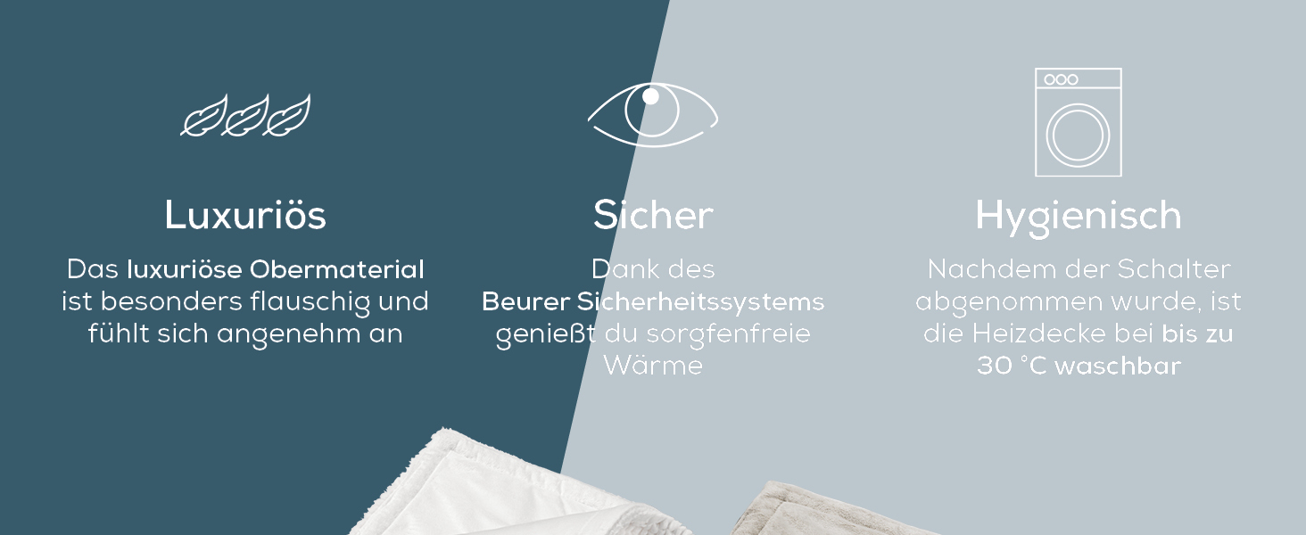 Електрична ковдра Beurer HD 75 Nordic з штучним хутром, 6 температурних режимів, автовимкнення, 180x130 см, бежево-коричнева