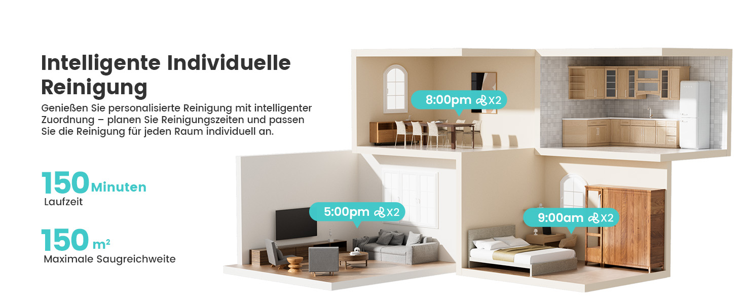 Робот-пилосос LEFANT M1 з функцією миття, 5500Pa, для твердих підлог та шерсті тварин, керування через додаток/Alexa, білий (M330 Pro)