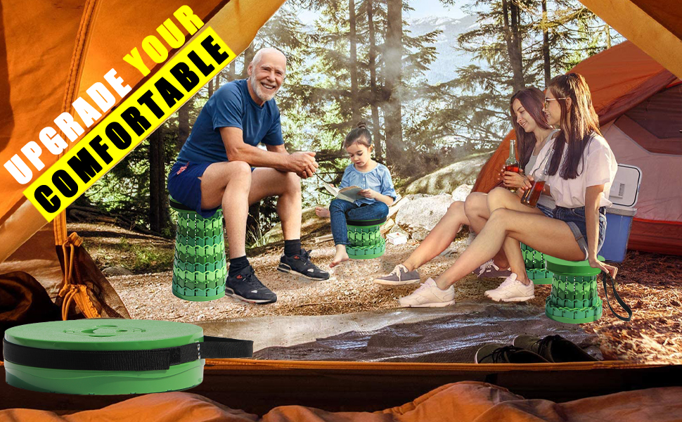 Алевмум: Телескопічний складаний стільчик з подушкою, 50см, 450кг, бамбук