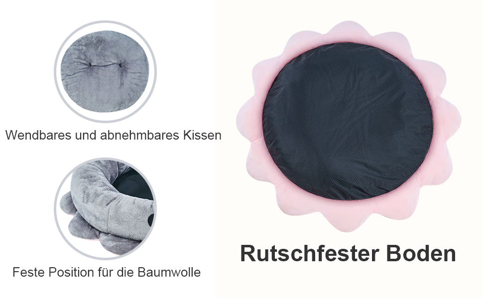 Кругле ліжко для собак та котів Jiupety Boho, рожеве/сіре, XL/M, знімний коврик, ліжко-антистрес для великих собак