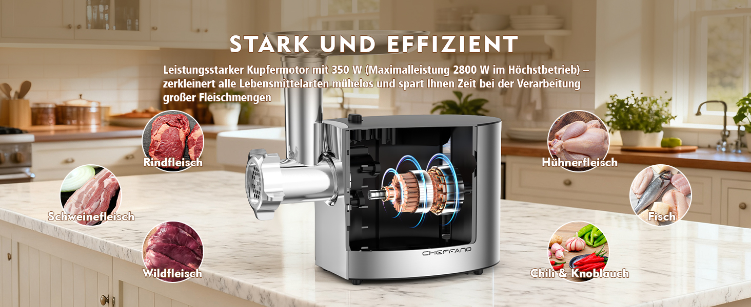 М'ясорубка електрична 2800 Вт нержавіюча сталь з насадками для ковбас та кубебе (Mg091)