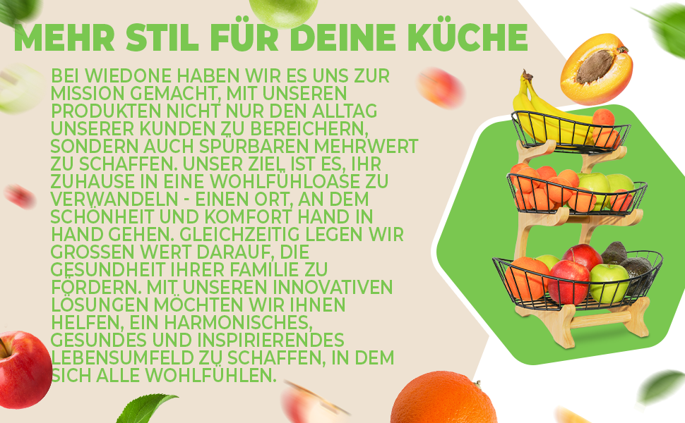 Дерев'яна етажерка для фруктів на 3 ярусах, чорна - фруктова корзина, підставка для фруктів, органайзер для кухні