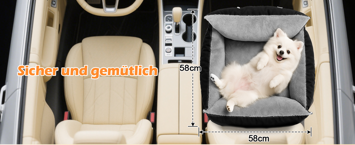 Автомобільний лежак для собак 3-в-1 - переноска, лежак, автокрісло для маленьких собак, чорний