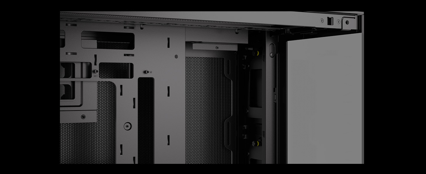 Корпус ПК CORSAIR 2500X mATX з двокамерним дизайном, чорний/горіх, сумісний з платами зворотного підключення, велика гнучкість охолодження, з загартованим склом