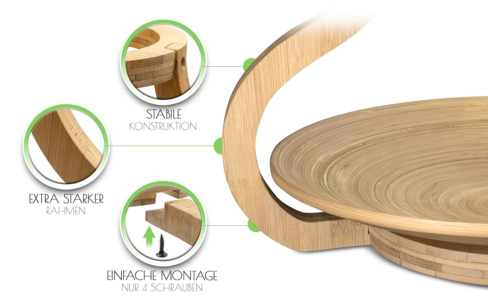 Натуралік: Двоярусна етажерка для фруктів з бамбука - Натуральне зберігання