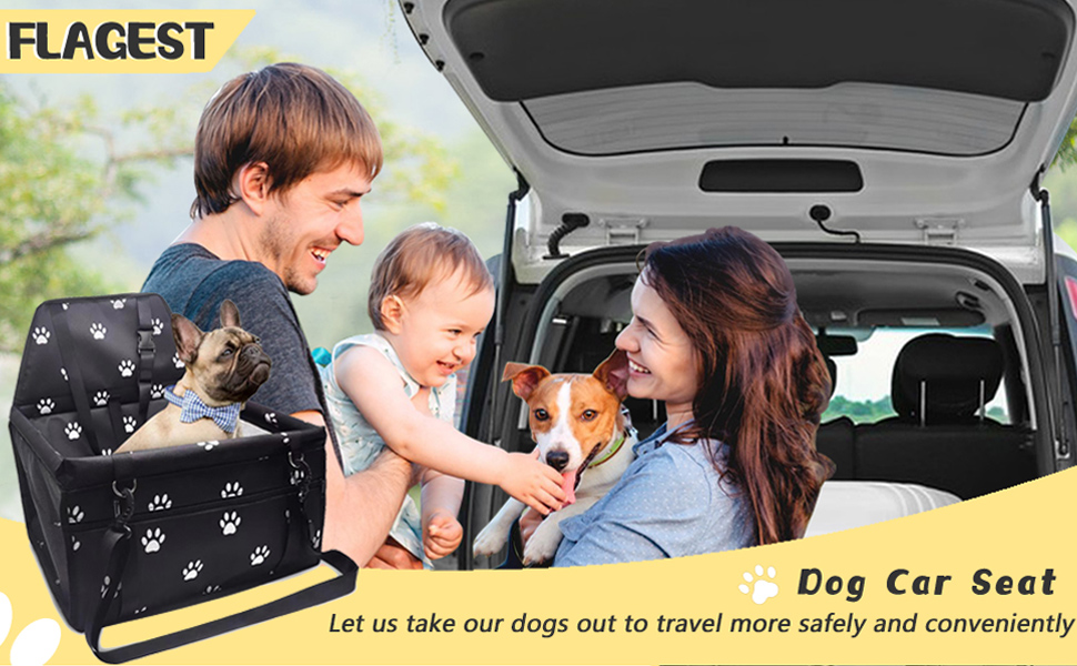 Автомобільний лежак для собак та котів, Oxford, 40x32x24 см, з принтом лапки