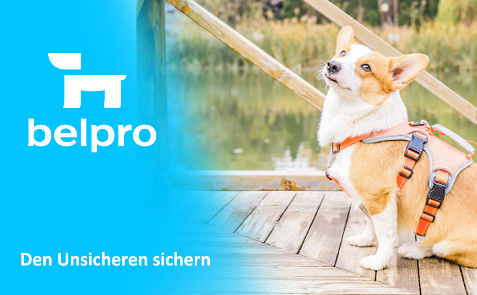 Шлейка для собак BELPRO, багатоцільова, анти-вислизання, світловідбиваюча, регульована, міцна, з ручкою, для великих/активних собак (Чорний, L)