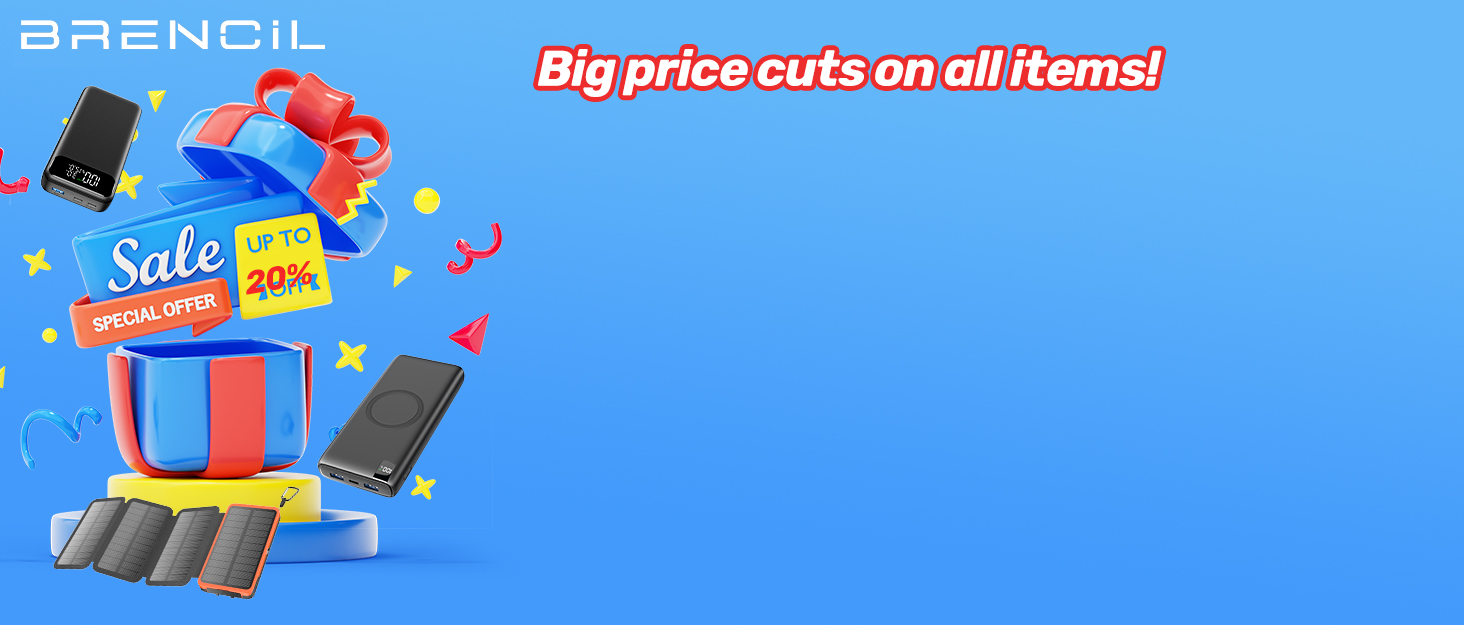 Power Bank BRENCIL 27000mAh з бездротовою зарядкою 15W, PD/QC, USB-C, чорний