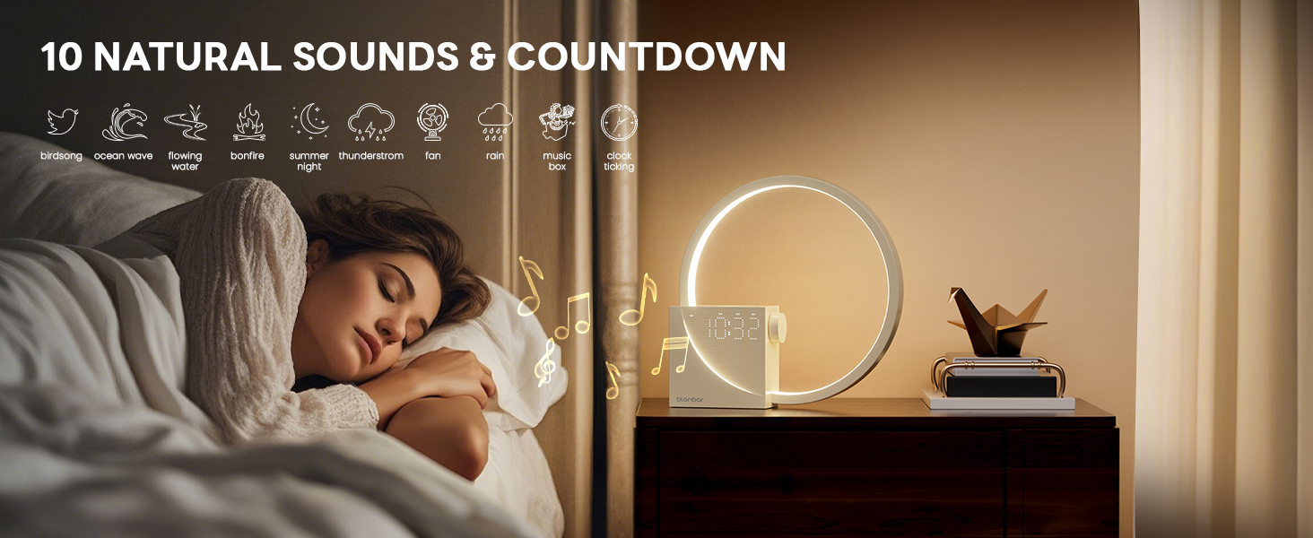 Нічна лампа Blonbar 10W з USB-зарядкою, будильник-світло, сенсорне керування, регулювання яскравості, нічник для дітей та дорослих, 3 режими, для спальні та вітальні (мінімалістичний дизайн)