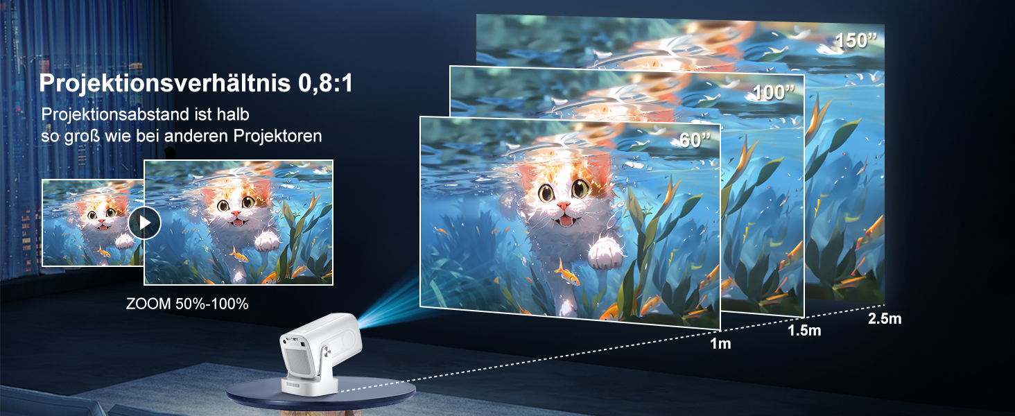 Проектор Salange P92Max ST: 4K, Android 13, WiFi, Bluetooth 5.2, Автофокус, Вбудовані YouTube/PrimeVideo/D+, 12000 лм, 5W динамік