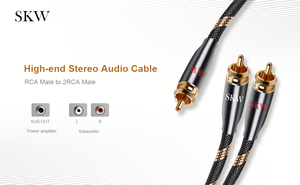 Акустичні кабелі SKW для колонок Hi-Fi, пара (2 шт.), 1.5м, з роз'ємами «банан», позолочені конектори, нейлонове обплетення