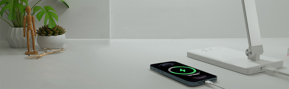 LED лампа настільна з димуванням, 5 кольорів та 10 рівнів яскравості, захист очей, USB-зарядка, для дітей, офісу, читання, модель #2