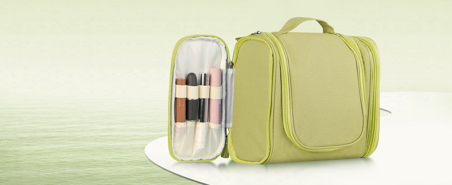 Чоловіча дорожня косметичка з гачком, зелена. Дорожня сумочка для гігієнічних засобів для чоловіків та жінок