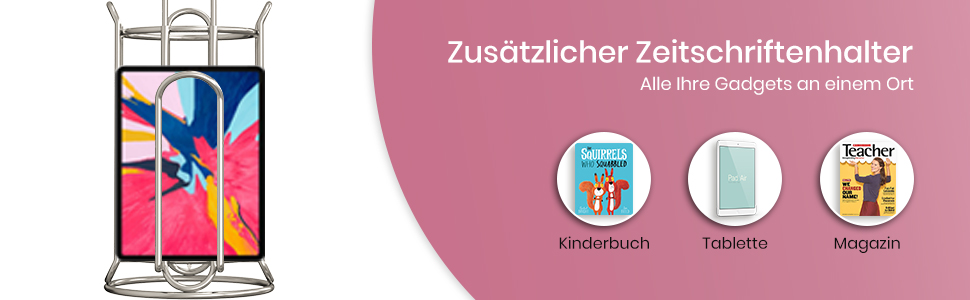 Тримач туалетного паперу TreeLen Mega Roll з нержавіючої сталі, тримач серветок та журналів, хромований, на 4 рулони