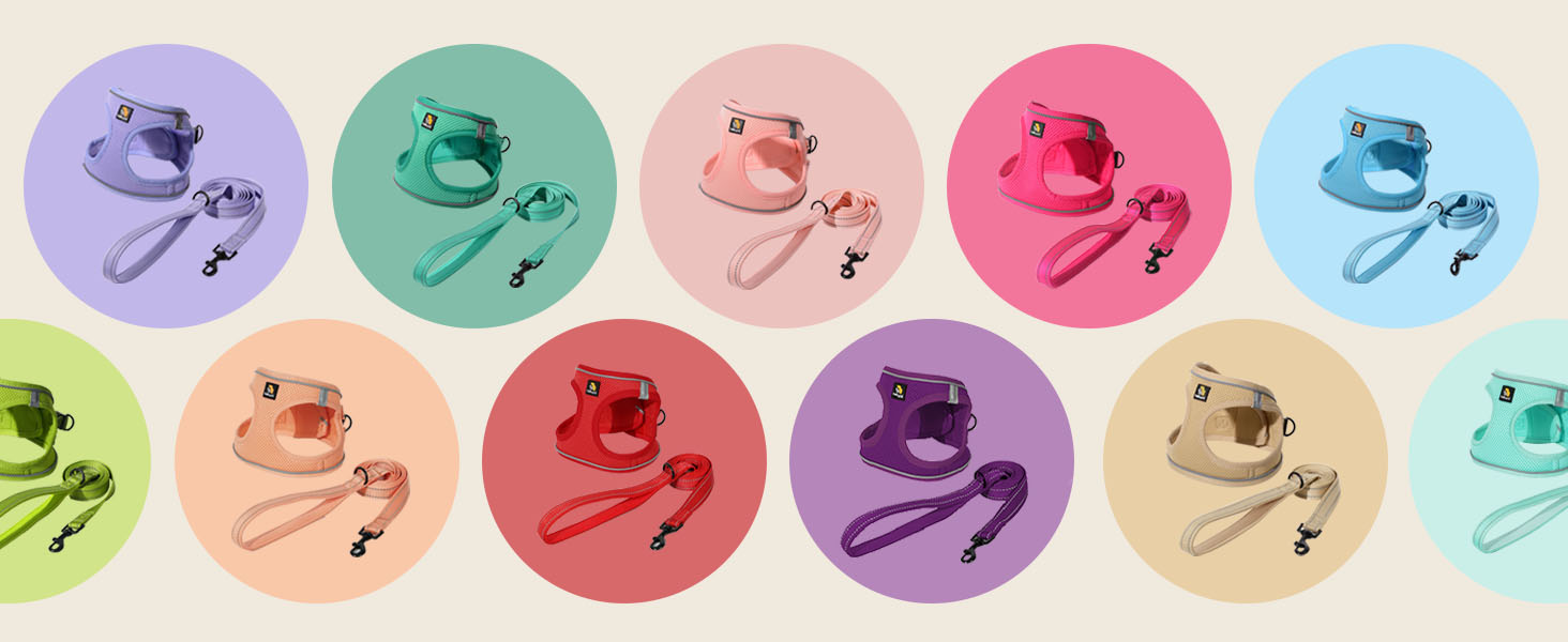 Шлейка для собак BELLA & PAL для маленьких собак з повідком, Step-in шлейка з Air Mesh, анти-тяга, світловідбиваюча, дихаюча, для цуценят, котяча шлейка, мокко, S (35-40 см обхват грудей)