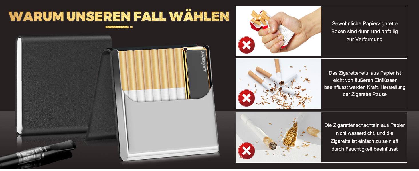Чохол для сигарет Lafagiet з запальничкою для 84мм Regular King Size, ультратонкий, шкіряний, для чоловіків, бізнес, подарунок