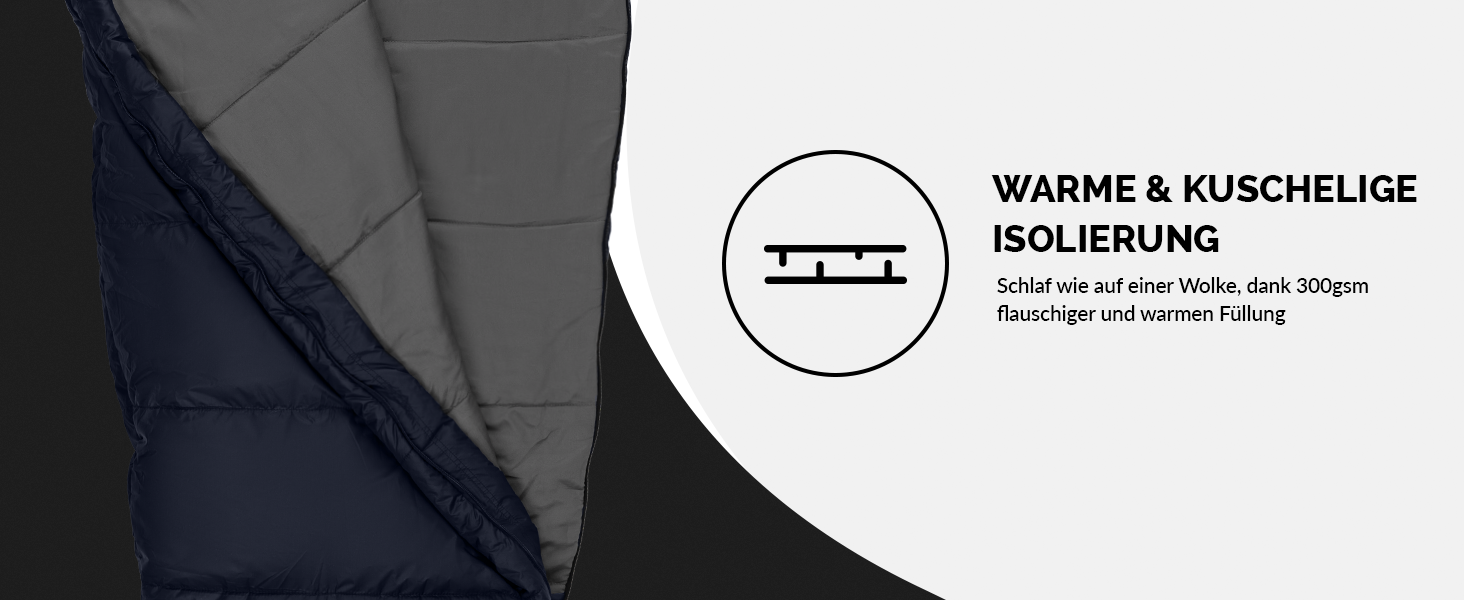 Спальний мішок Mumienschlafsack для 3-4 сезонів, 8°C/-5°C, блакитний, 80x220 см, з подушкою, для жінок та чоловіків