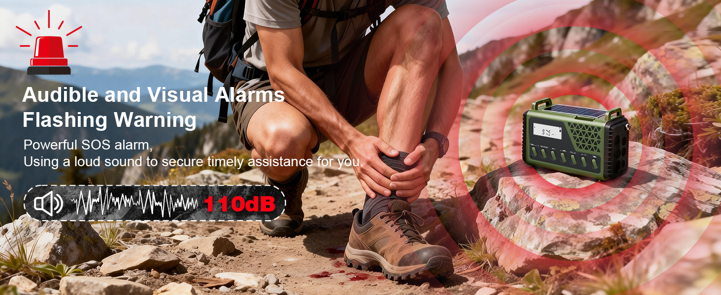 Сонячне радіо на ручку з Bluetooth, AM/FM/SW аварійне радіо з Powerbank 10000mAh, радіо на батарейках з SOS-сигналом, компас, LED-ліхтарик, лампа для читання, для відключення електроенергії, виживання, кемпінгу