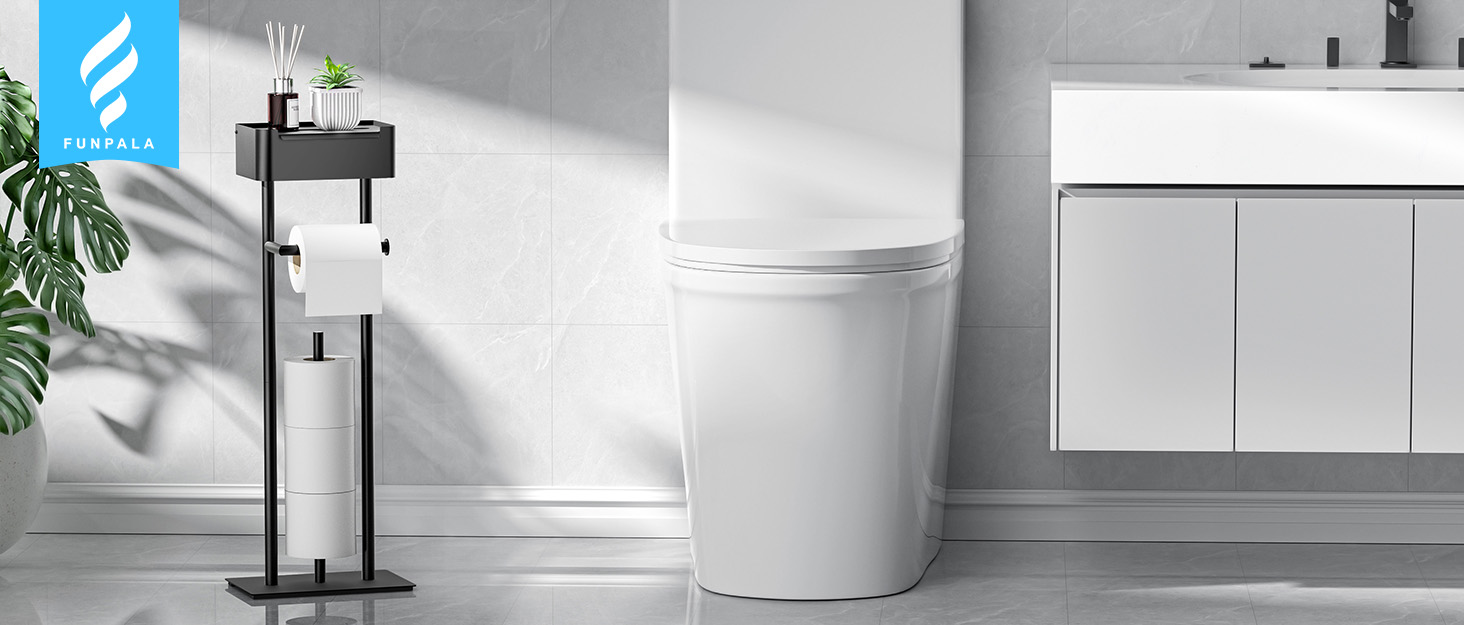 Підставка для туалетного паперу настільна з боксом для вологих серветок, чорна матова – Pro