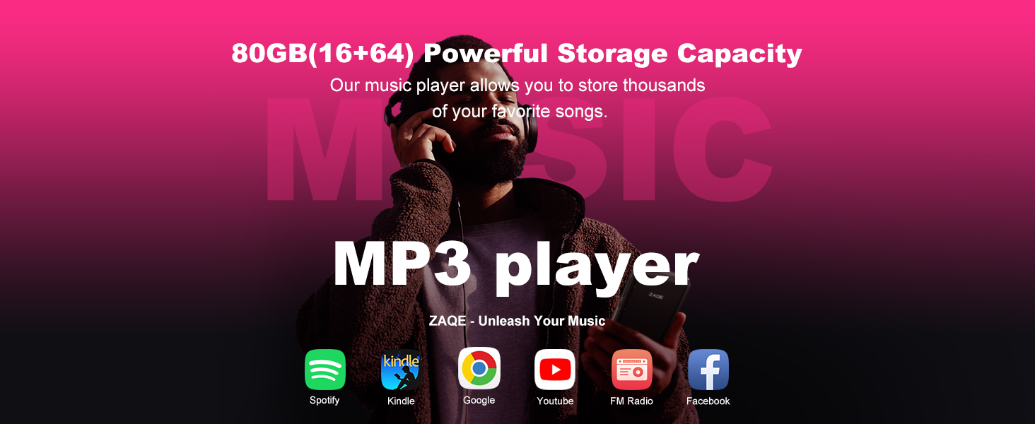 MP3 плеєр 80GB з Bluetooth та WiFi, 4.0