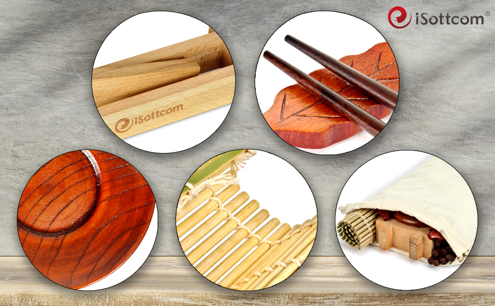 Набір для приготування суші iSottcom: робіть смачні суші та роли самостійно! З рецептами та додатком. З дерева бука та бамбука - ідеальний подарунок!