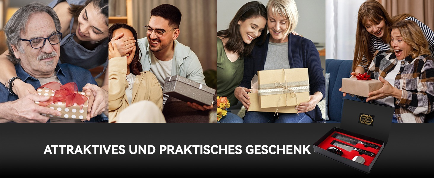 Набір японських ножів MOSFiATA: Накірі 7 та 5,5 дюймів (EN.4116), ніж для приготування їжі, кухонний ніж, ніж для овочів з піхвою, подарункова упаковка та серветка