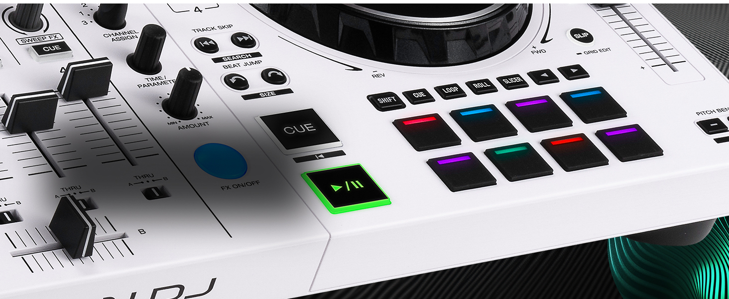 DENON DJ SC LIVE 4 - DJ контролер з розділенням на стеми, Wi-Fi, вбудовані колонки, сумісний з Serato DJ та Virtual DJ