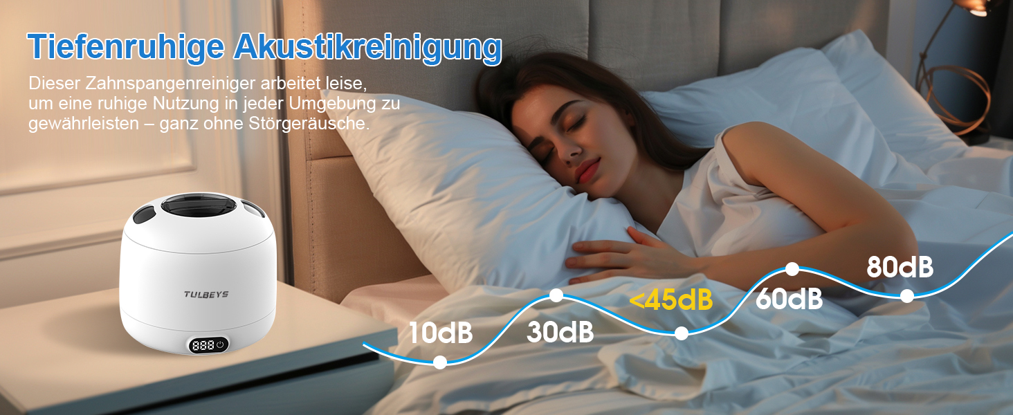 Ультразвуковий очищувач 45000 Гц з УФ-дезінфекцією 220 мл для зубних протезів, брекетів, ювелірних виробів - білий