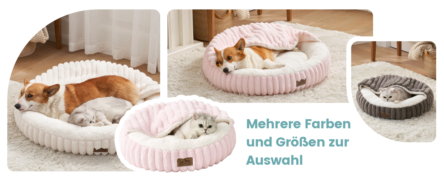 Килимок для котів з ковдрою, круглий, плюшевий, антистресовий, для котів та маленьких собак. М'який доунат-ліжко з миючого штучного хутра та неслизьким дном (58x58x15 см, сірий)