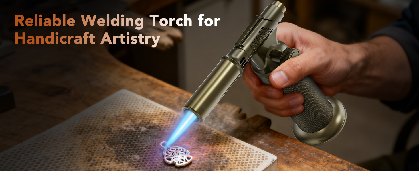 Бутан-пальник Flambierbrenner: кухонна лампа з регулюванням кута на 90°, безпечним закриттям та регульованою полум'ям для паяння (зелений та чорний)