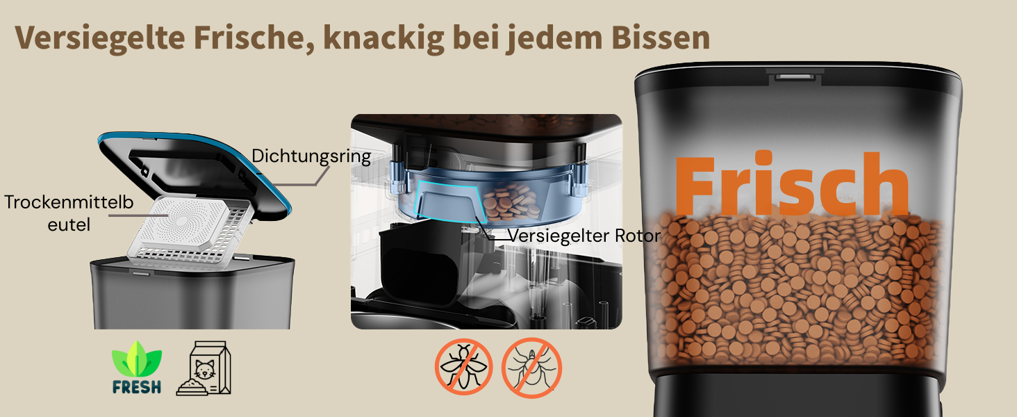 Автоматичний годівник для котів та собак HoneyGuardian з 2 мисками, таймером та великим об'ємом 3.5L, чорний