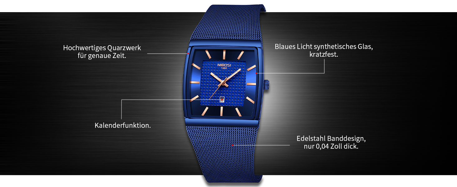 Годинник чоловічий NIBOSI - годинник для чоловіків, кварцовий, аналоговий, водонепроникний, з датою, коричневий, з міцним браслетом з нержавіючої сталі