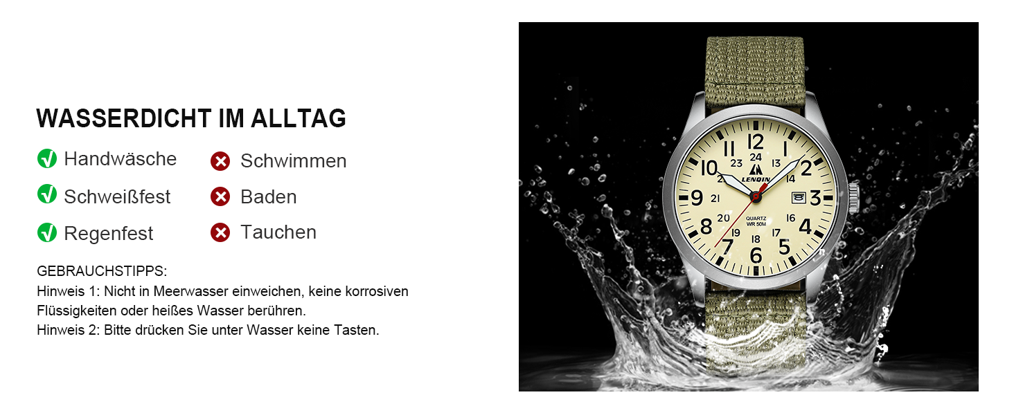 Годинник чоловічий LN LENQIN Military 30M водонепроникні, аналогові кварцові годинники з датою, нейлоновий ремінь, тактичний спортивний годинник (06- світло-зелений сріблястий жовтий)