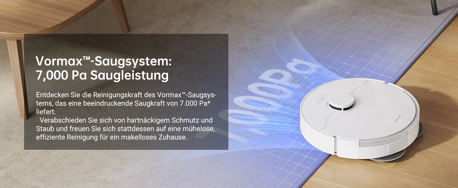 Робот-пилосос Dreame L10s Plus з автоматичним спорожненням, до 90 днів автономної роботи, потужність всмоктування 7000 Па, DuoScrub™ система миття, автоматичне підняття мопа, розпізнавання килимів за допомогою ультразвуку