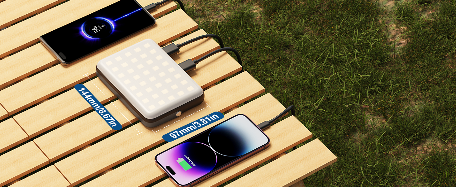 LED кемпінговий ліхтар Eventek 4000Лм, 20000мАг Power Bank, USB акумуляторний, IPX5 водонепроникний, 4 режими світла, для читання, намету, риболовлі, аварій