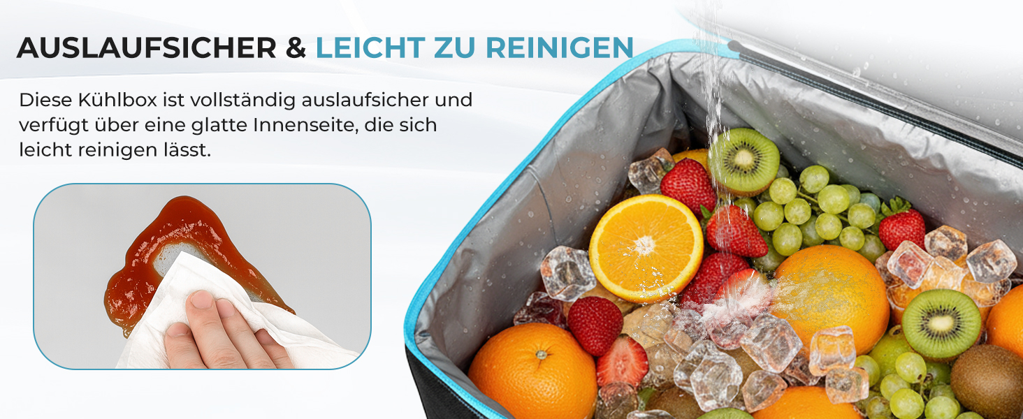 INSMEER Кулер для їжі та напоїв 50 л, великий, складний, для 80 банок, витримує витоки, з відкривачем, для пікніків, кемпінгу, пляжу, сімейних поїздок на 4 особи, чорний