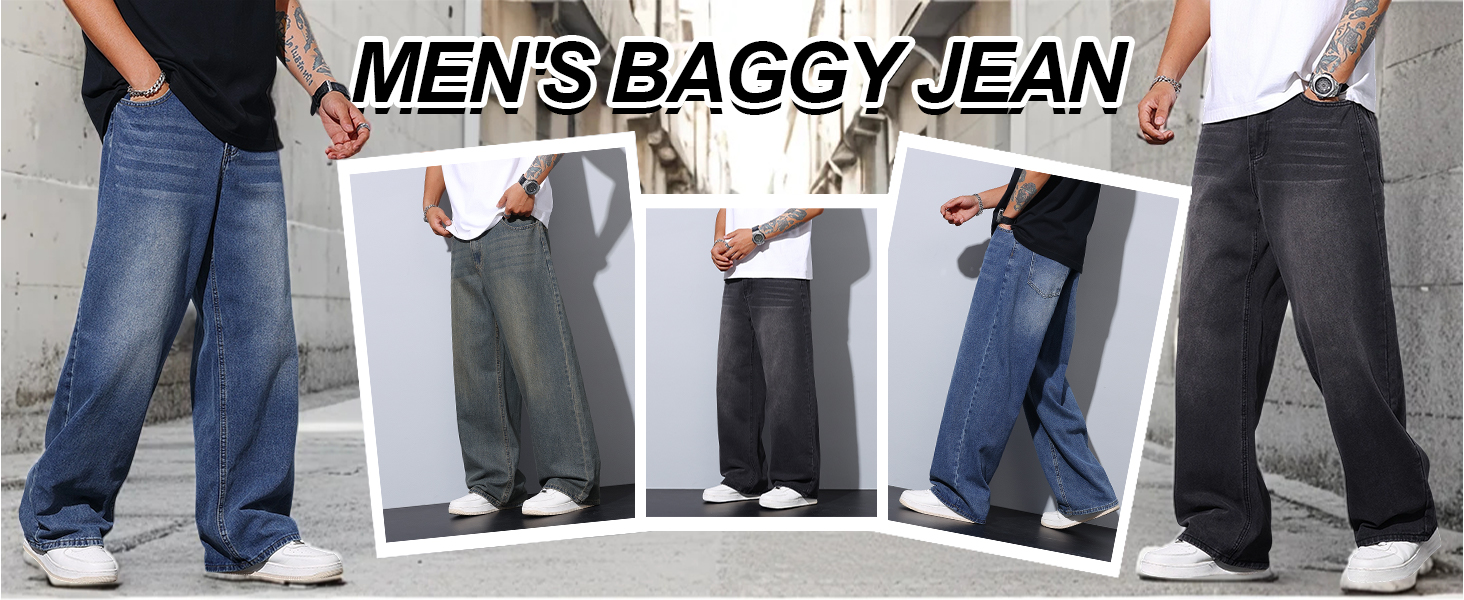 Чоловічі джинси Zewool Baggy Y2K чорні, широкі, вільні, стиль Hip Hop, розмір M